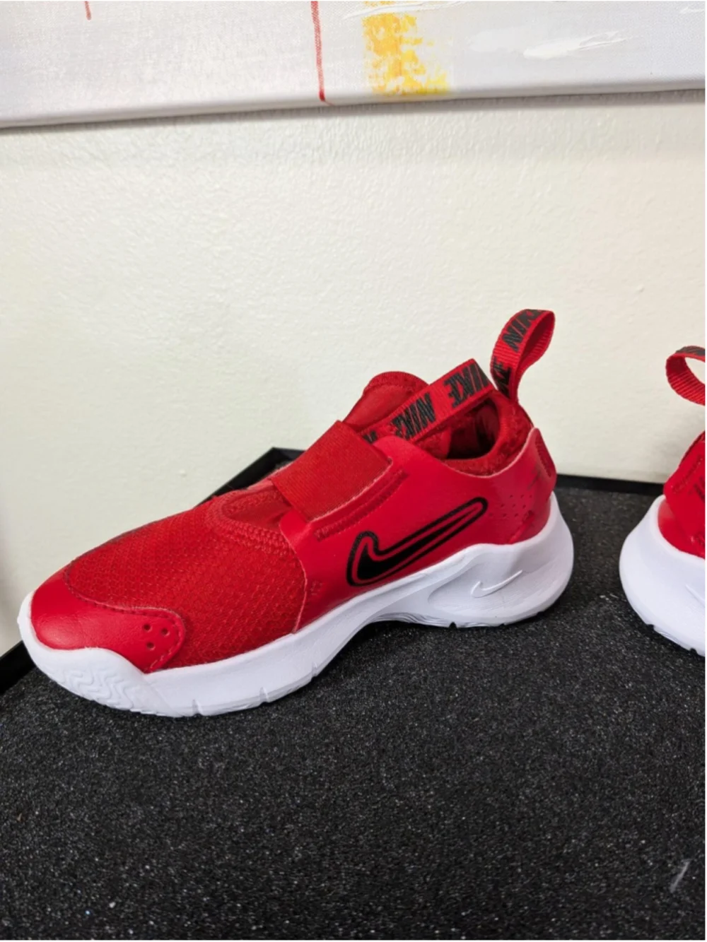 Nike Strap Shoes Kids Size 10C Red White Running Athletic Sneakers FN1449-600